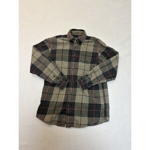 Orvis Plaid Flannel Button Down Heavyweight 100% Cotton Outdoors Workwear